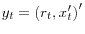 y_t =(r_t ,{x}'_t {)}'