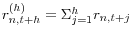r_{n,t+h}^{(h)} =\Sigma _{j=1}^h r_{n,t+j} 