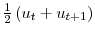  % \frac12 \left( u_{t}+u_{t+1}\right) 