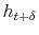\displaystyle h_{t+\delta}