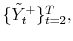  \{\tilde{Y}_{t}^{+}\}_{t=2}^{T},