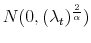  N(0,(\lambda_{t})^{\frac{2}{\alpha}})
