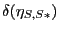 $ \delta(\mathrm{\eta}_{S,S\ast})$
