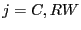 $\displaystyle j=C,RW
$