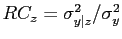 $ RC_{z} =\sigma_{y\vert z}^{2}/\sigma_{y}^{2}$