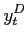 $\displaystyle y^D_t$