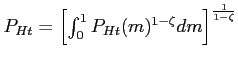$P_{Ht}=\left[ \int_0^1 P_{Ht}(m)^{1-\zeta} dm \right]^{ \frac{1}{1-\zeta}}$