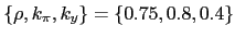 $ \{\rho,k_{\pi},k_{y}\}=\{0.75,0.8,0.4\}$