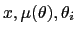$\displaystyle x,\mu(\theta),\theta _{i}$