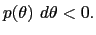 $\displaystyle p(\theta)~d\theta<0.$