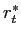 $ r_{t}^{*}$
