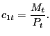 $\displaystyle c_{1t}=\frac{M_{t}}{P_{t}}.$