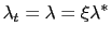 $\displaystyle \lambda_{t}=\lambda=\xi\lambda^{\ast}$
