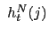 $ \ h_{t}^{N}(j)$