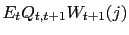 $\displaystyle E_{t}Q_{t,t+1}W_{t+1}(j)$