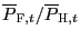 $ \overline{P}_{\text{\textsc{F}},t}/\overline{P}_{\text{\textsc{H}},t}$