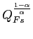 $ Q_{Fs} ^{\frac{1-\alpha}{ \alpha}}$
