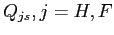 $ Q_{js},j=H,F$
