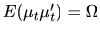 $ E(\mu_{t}\mu
_{t}^{\prime})=\Omega$