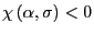 $ \chi\left( \alpha,\sigma\right) <0$