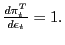 $ \frac{d\pi_{t}^{T}}{d\epsilon_{t}}=1.$