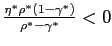 $ \frac{\eta^{*} \rho^{*} (1-\gamma^{*})}{\rho^{*}-\gamma^{*}} < 0$