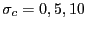 $ \sigma_{c}=0,5,10$