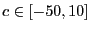 $ c\in\lbrack-50,10]$
