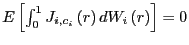 $ E\left[ \int_{0} ^{1}J_{i,c_{i}}\left( r\right) dW_{i}\left( r\right) \right] =0$