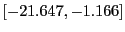 $ \left[ -21.647,-1.166\right] $
