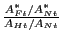 $ \frac{A_{Ft}^{\ast} /A_{Nt}^{\ast}}{A_{Ht} /A_{Nt} }$