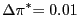 $ {\small\Delta\pi}^{\ast}{\small =0.01}$