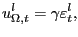 $\displaystyle u_{\Omega,t}^{l}=\gamma\varepsilon_{t}^{l}, $