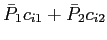 $ \bar{P}_{1}c_{i1}+\bar{P}_{2}c_{i2}$
