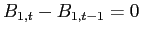 $ B_{1,t}-B_{1,t-1}=0$