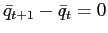 $ \bar{q}_{t+1}-\bar{q}_{t}=0$