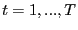 $ t=1,...,T$