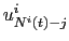 $ u_{N^{i}(t)-j}^{i}$