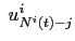 $ \;u_{N^{i}(t)-j}^{i}$