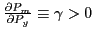 $ \frac{\partial P_{m}}{\partial P_{y}}\equiv\gamma>0$
