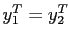 $ y_{1}^{T}=y_{2}^{T}$