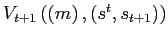 $ V_{t+1}\left( \left( m\right) ,(s^{t},s_{t+1})\right) $