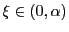 $ \xi\in(0,\alpha)$