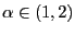 $ \alpha\in(1,2)$