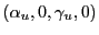 $ (\alpha_{u},0,\gamma_{u},0)$