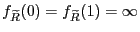 $ f_{{\widetilde{R}}}(0)=f_{{\widetilde{R}}}(1)=\infty$
