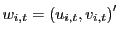 $ w_{i,t}=\left( u_{i,t} ,v_{i,t}\right) ^{\prime}$