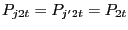 $ P_{j2t} = P_{j^{\prime}2t} = P_{2t}$
