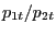 $ p_{1t}/p_{2t}$