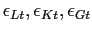 $\epsilon_{Lt}, \epsilon_{Kt}, \epsilon_{Gt}$